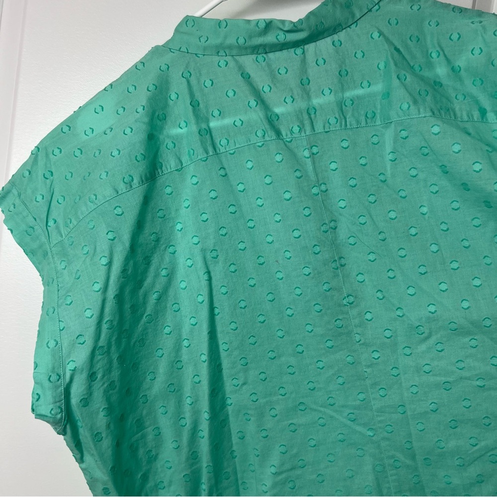 Van Heusen Teal Top Size XXL Women’s Cotton Dots Collar Button Details - Picture 7 of 11
